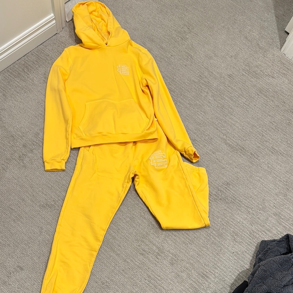 Yellow Hoodie and Sweatpants Set